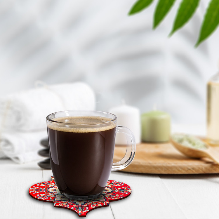 زیر لیوانی مدل فرش و گلیم مجموعه 4 عددی