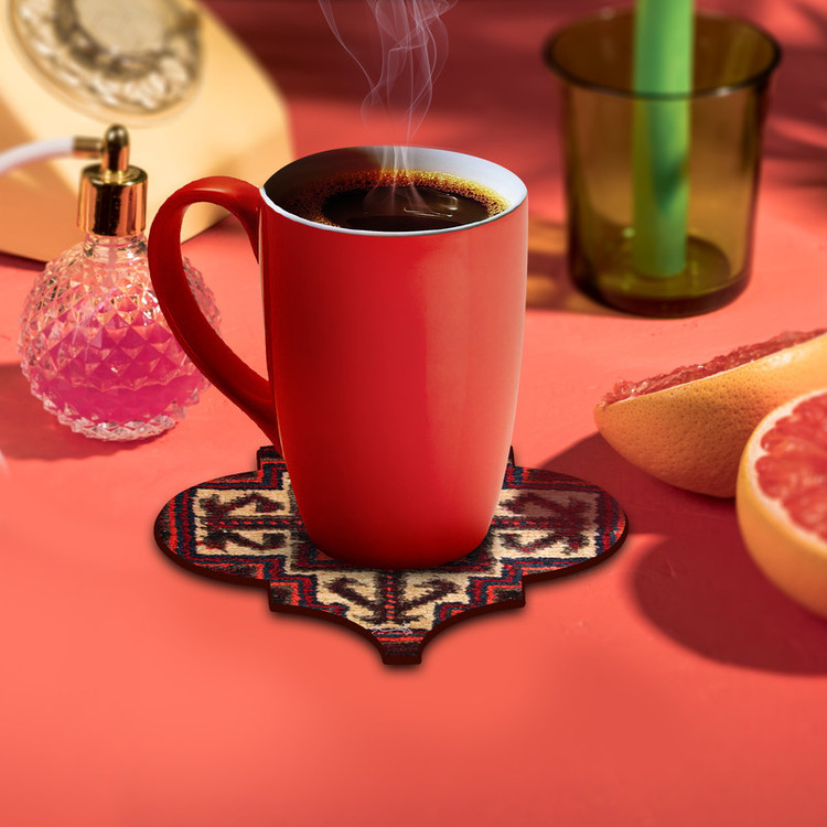 زیر لیوانی مدل فرش و گلیم مجموعه 4 عددی