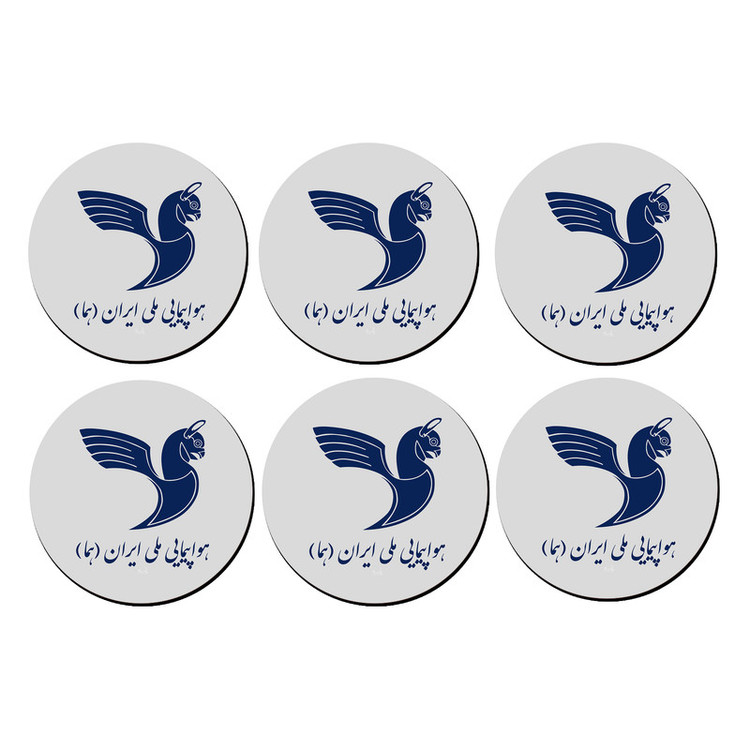 زیر لیوانی لوکسینو مدل هواپیمایی ملی ایران هما مجموعه 6 عددی