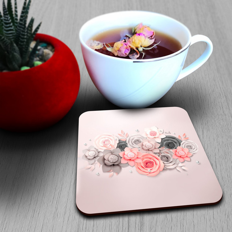 زیر لیوانی لوکسینو مدل Flowers کد 68