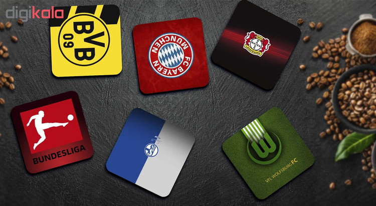 زیر لیوانی لوکسینو مدل Bundesliga کد FP_20 بسته 6 عددی