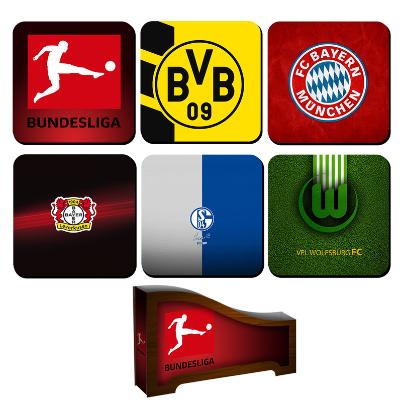 زیر لیوانی لوکسینو مدل Bundesliga کد FP_20 بسته 6 عددی