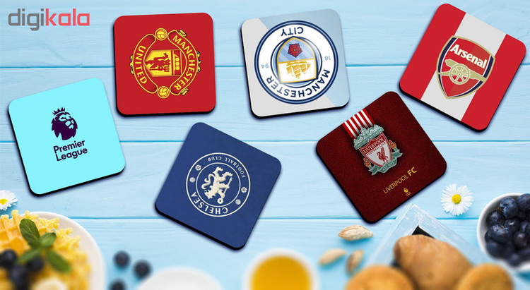 زیر لیوانی لوکسینو مدل Premier League1 بسته 6 عددی
